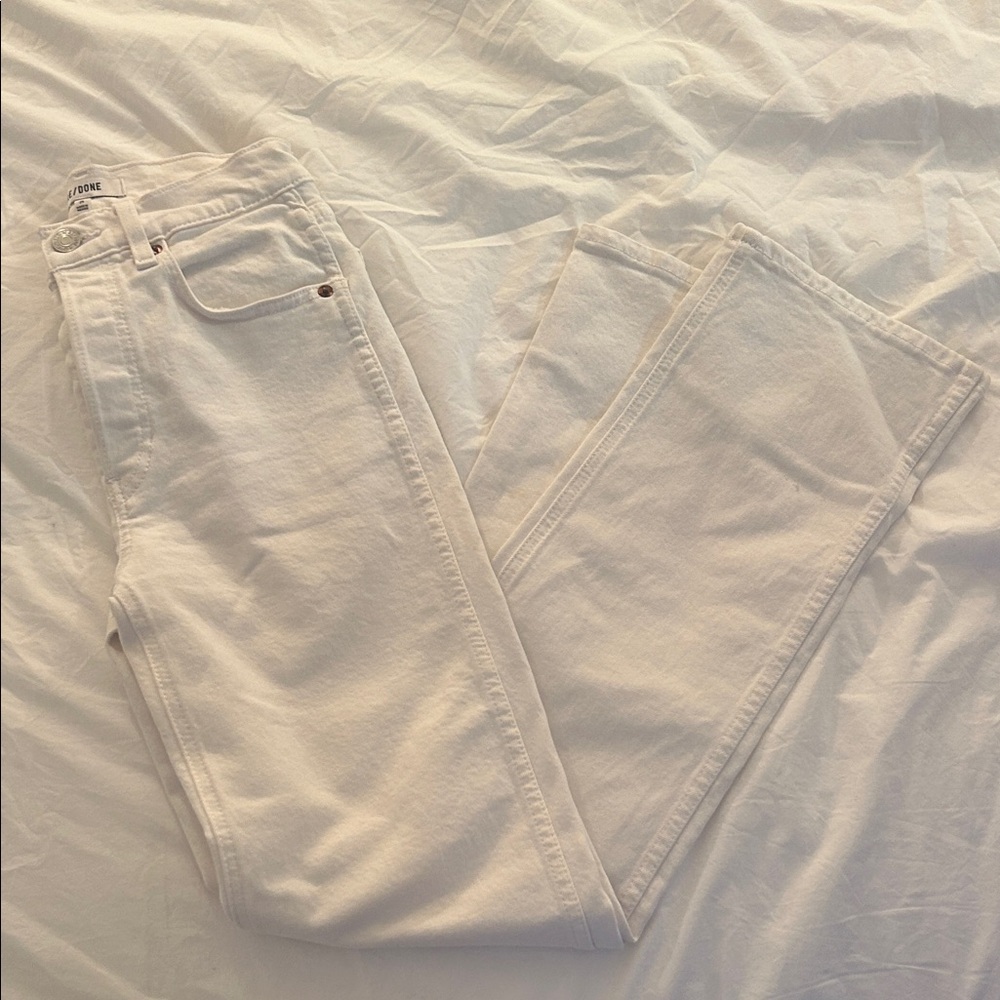 Re/Done Cream High Rise Loose Jeans
